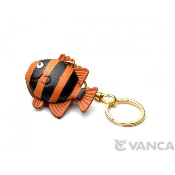 Stripde Fish Leather Keychain(L)