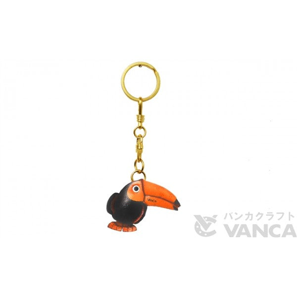 Toucan Bird Leather Keychain(L)