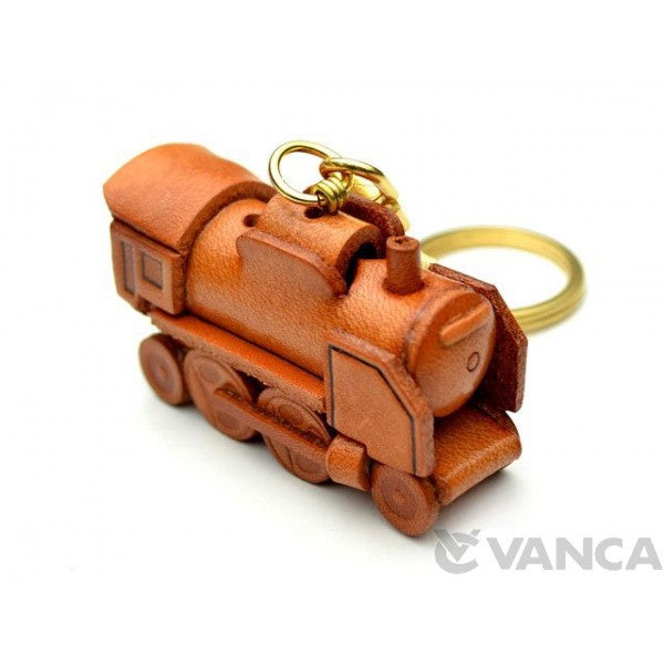 Steam Locomotive Japanese Leather Keychain(L)