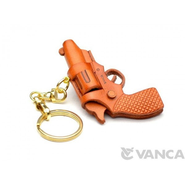 Gun (Pistol) Leather Keychain(L)