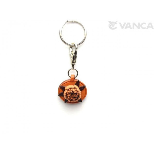 Peony Leather Flower Keychain