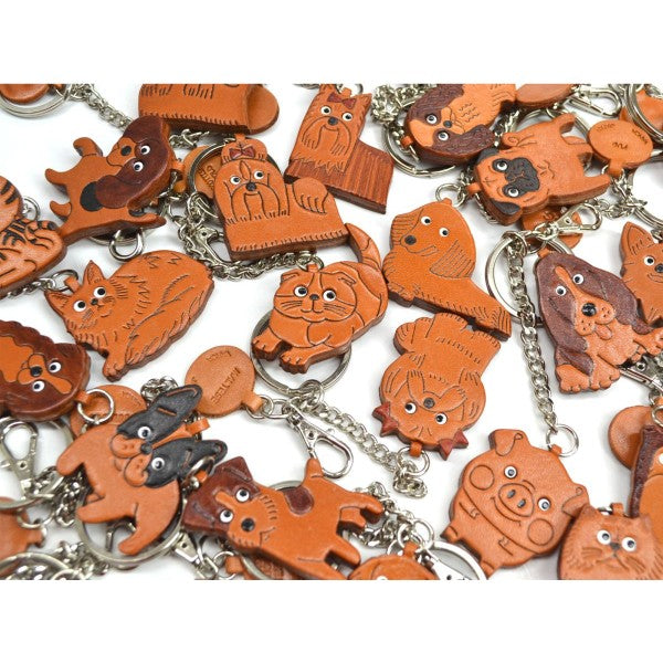 Dachshund Longhair Leather Ring Charm #26060