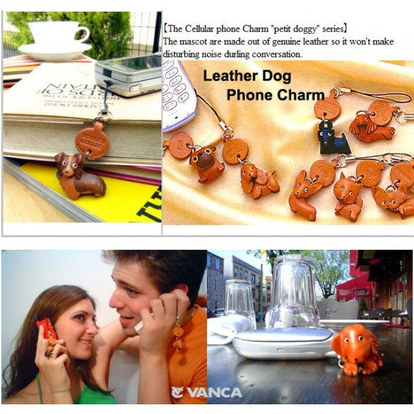 American Cocker Spanie Black Leather Cellularphone Charm #46791