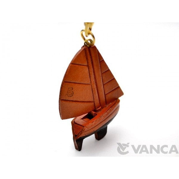 Sailboat Leather Keychain(L)