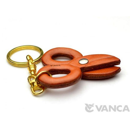 Scissors Leather Keychain(L)