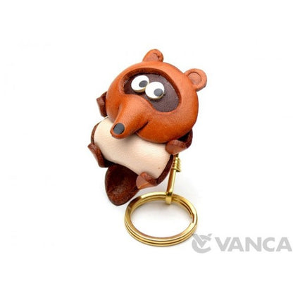 Raccoon Dog Leather Keychain(L)