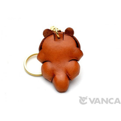 Raccoon Dog Leather Keychain(L)