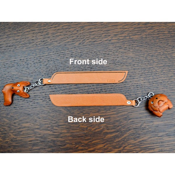 Bulldog Leather dog Charm Bookmarker