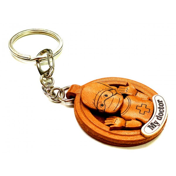 Thank you my Doctor leather plate keychain