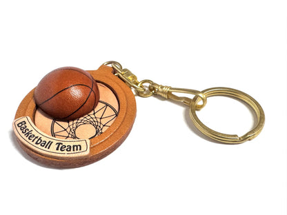 Basketball Leather Plate Keychain