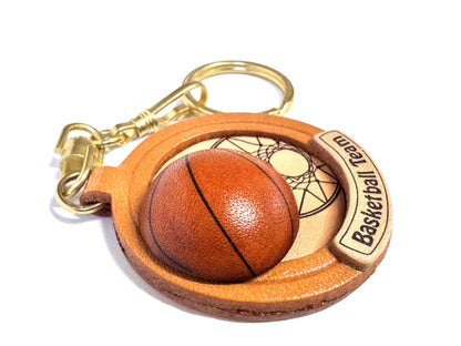 Basketball Leather Plate Keychain