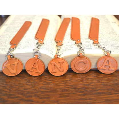 K Leather Alphabet Charm Bookmarker