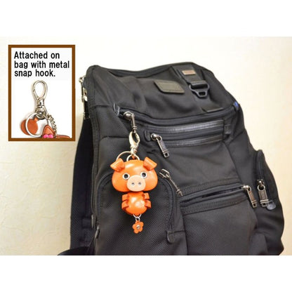 Pig Handmade Leather Animal/Bag Charm