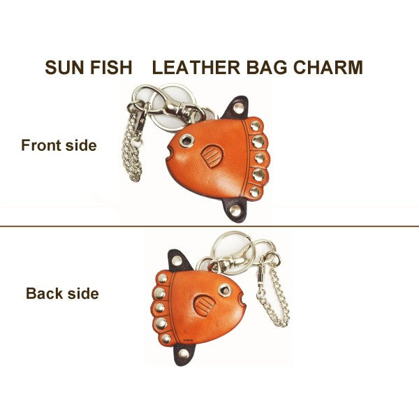 Sun Fish Handmade Leather Fish/Bag Charm