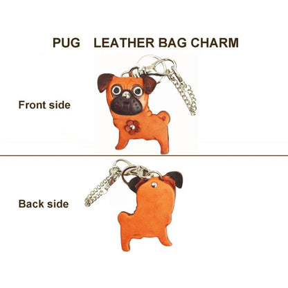 Pug Handmade Leather Dog/Bag Charm