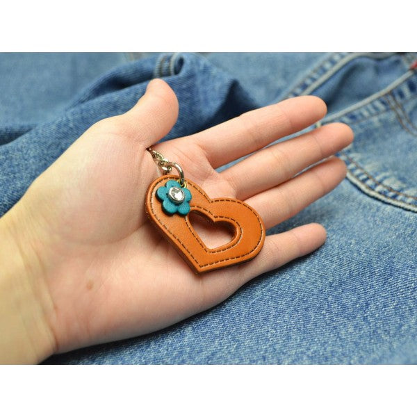 Symbols  "Heart" Leather Keychain Bag Charm