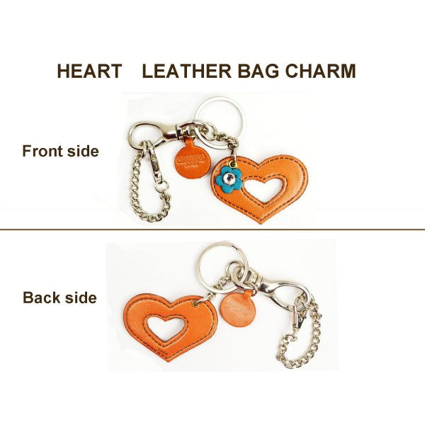 Symbols  "Heart" Leather Keychain Bag Charm