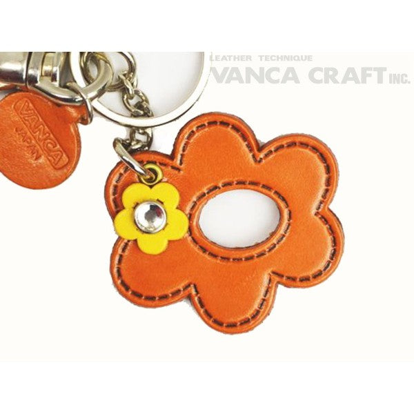 Symbols  "Flower" Leather Keychain Bag Charm