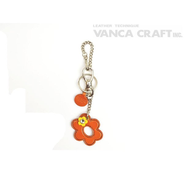 Symbols  "Flower" Leather Keychain Bag Charm