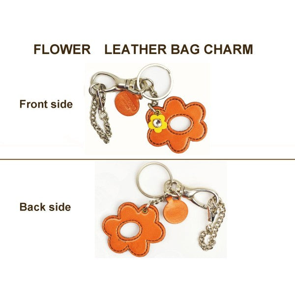 Symbols  "Flower" Leather Keychain Bag Charm