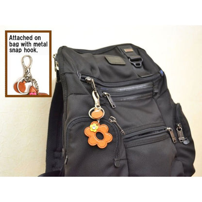 Symbols  "Flower" Leather Keychain Bag Charm