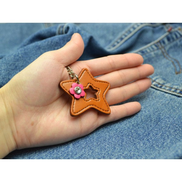 Symbols  "Star" Leather Keychain Bag Charm