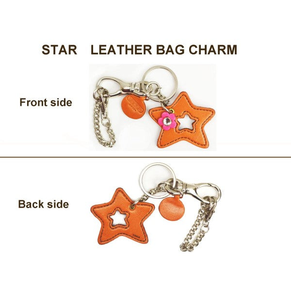 Symbols  "Star" Leather Keychain Bag Charm