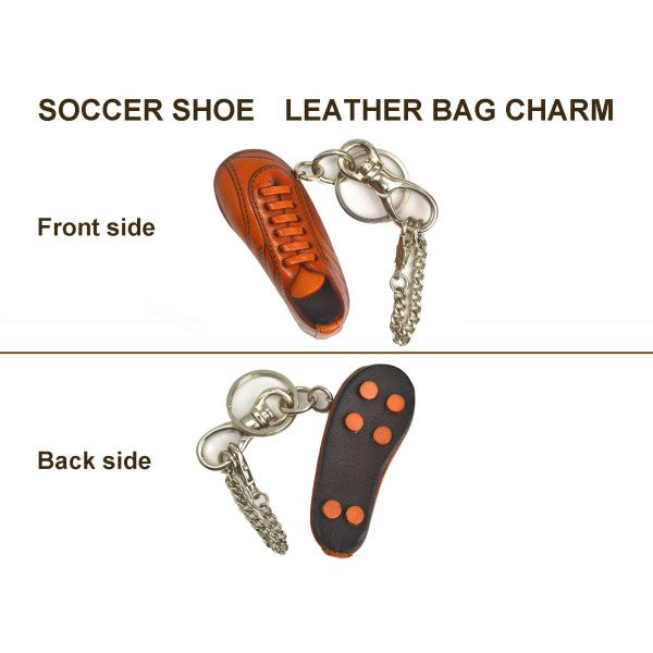 Soccer Shoe Handmade Leather Sports Keychain Bag Charm