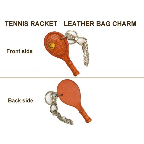 Tennis Racket Handmade Leather Sports/Bag Charm