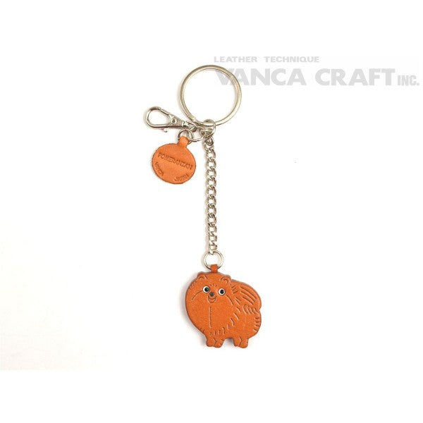 Pomeranian Leather Ring Charm #26068