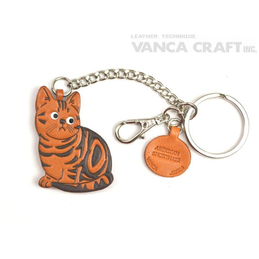 American Shorthair Leather Ring Charm #26077