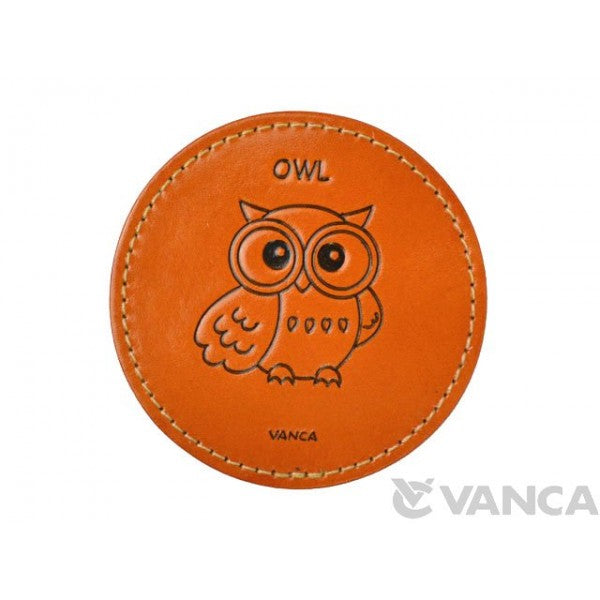 Leather Coaster Owl