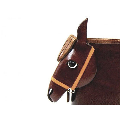 Horse Head Black Brown Handmade Leather Eyeglasses Holder/Stand #26229