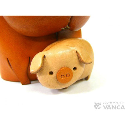 Pig Handmade Leather Animal Eyeglasses Holder/Stand #26210