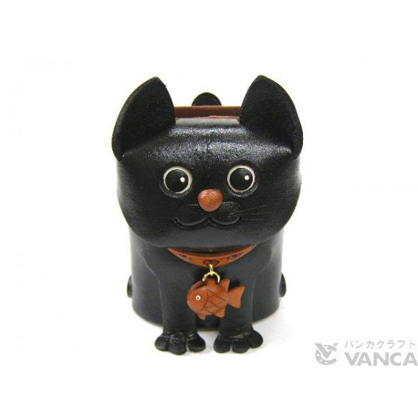 Black Cat Handmade Leather Eyeglasses Holder/Stand #26203