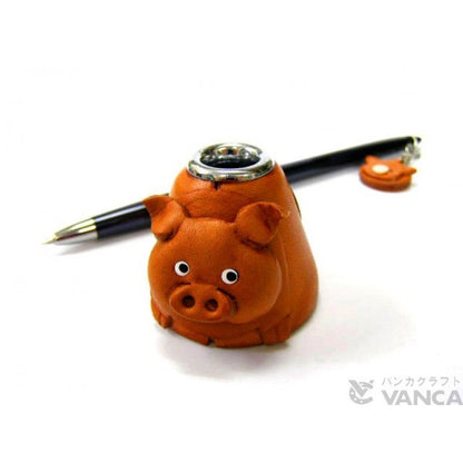 Pig Leather Desk Pen Stand #26236