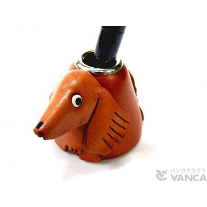 Dachshund Leather Dog Desk Pen Stand #26233