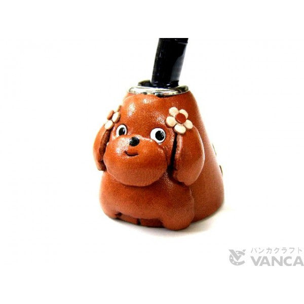 Toy Poodle Leather Desk Pen Stand #26239