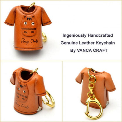 Horse T-shirt Leather Keychain