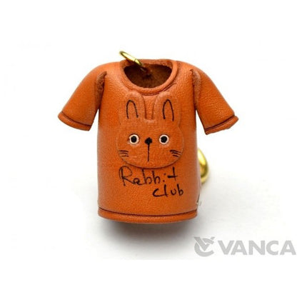 Rabbit T-shirt Leather Keychain