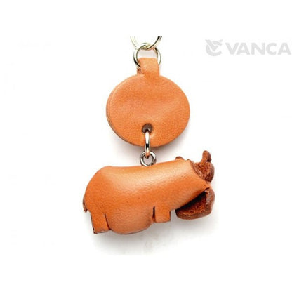 Hippopotamus Japanese Leather Keychains Animal