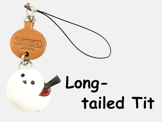 Long tailed tits Japanese Leather Cellularphone Charm Animal