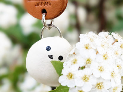 Long tailed tits Japanese Leather Cellularphone Charm Animal