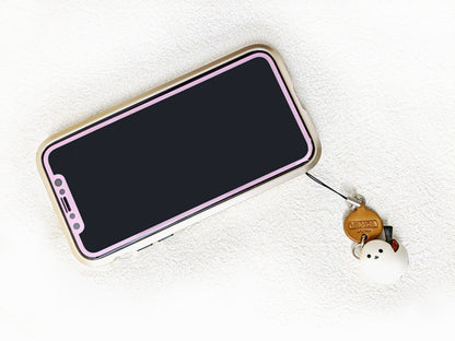 Long tailed tits Japanese Leather Cellularphone Charm Animal