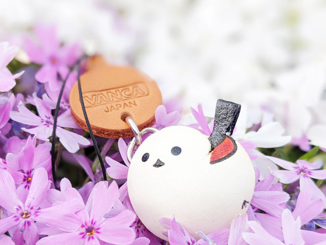 Long tailed tits Japanese Leather Cellularphone Charm Animal