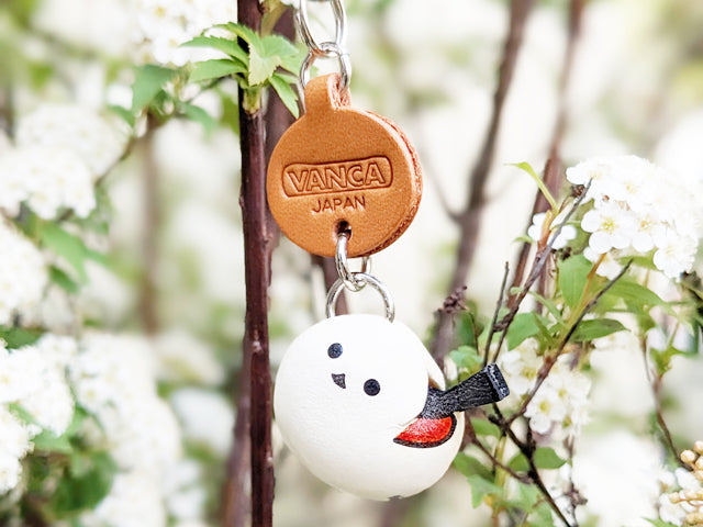 Long tailed tits Japanese Leather Cellularphone Charm Animal