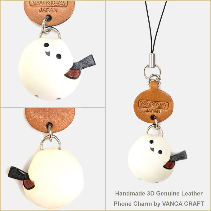 Long tailed tits Japanese Leather Cellularphone Charm Animal