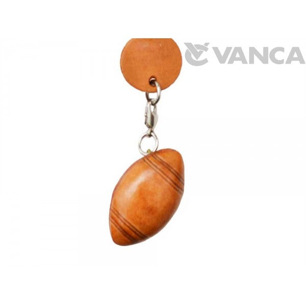 Rugby Ball/American Football Leather Keychain