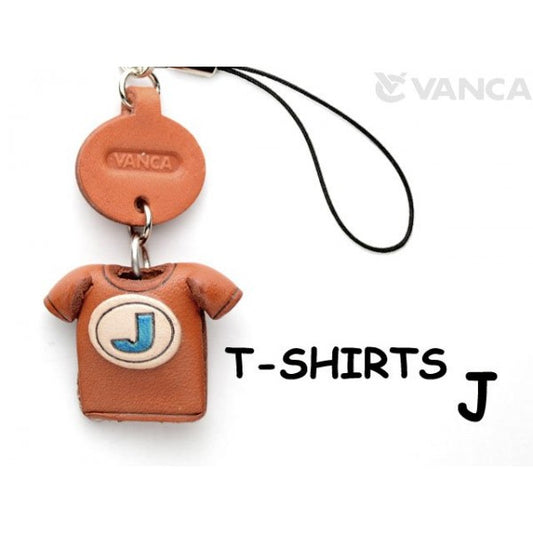 J(Blue) Japanese Leather Cellularphone Charm T-shirt