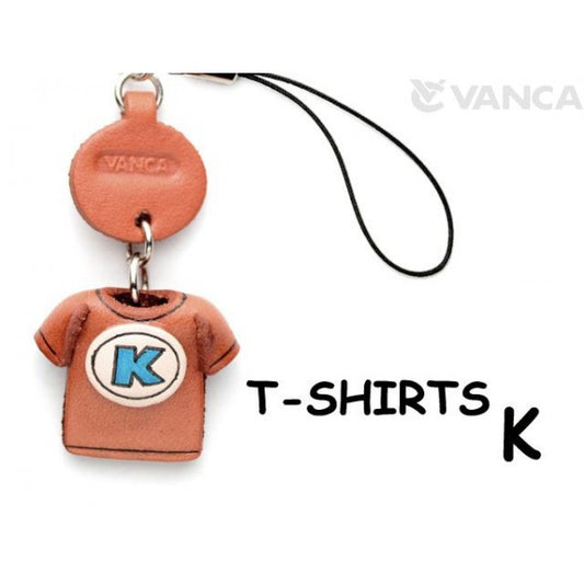 K(Blue) Japanese Leather Cellularphone Charm T-shirt